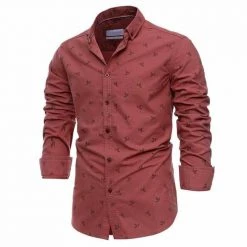 AIOPESON MEN'S Store Men's Apparels Sky Madrid Oxford Long-Sleeve Shirt