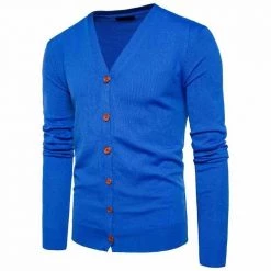 SUSONG XULING Store North Royal V-Neck Button-Up Cardigan