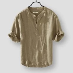 M Cotton Linen Store Sky Madrid Colwood Linen Shirt Men's Apparels