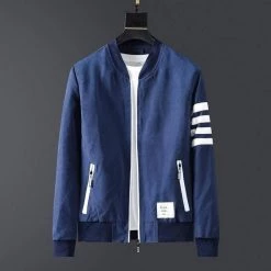 Acong Store North Royal Striped Pocket Jacket