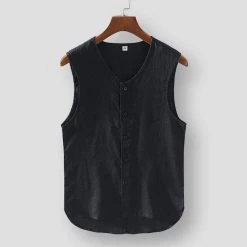 SHISENBU Official Store Sky Madrid Palermo Linen Vest Men's Apparels 9 SHISENBU Official Store Sky Madrid Palermo Linen Vest Men's Apparels