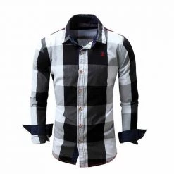 Mr Handsome Store Saint Morris Plaid Slim Long Sleeve Shirt Men's Apparels 9 Mr Handsome Store Saint Morris Plaid Slim Long Sleeve Shirt Men's Apparels