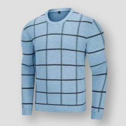 TACVASEN Official Store Saint Morris Plaid Thermal Sweater