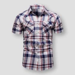AIOPESON Official Store Men's Apparels Sky Madrid Taunton Plaid Shirt