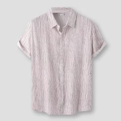 987 Crooked Store Men's Apparels Sky Madrid Wavy Striped Shirt