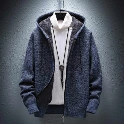 TWILIGHTBEAR Store North Royal Hooded Wool Cardigan Men's Apparels
