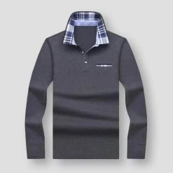 Calm Menswear Store Sky Madrid Slim Plaid Polo Shirt