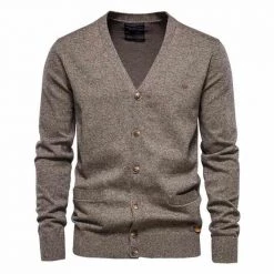 AIOPESON Official Store North Royal Wool Button-Up Cardigan Men's Apparels
