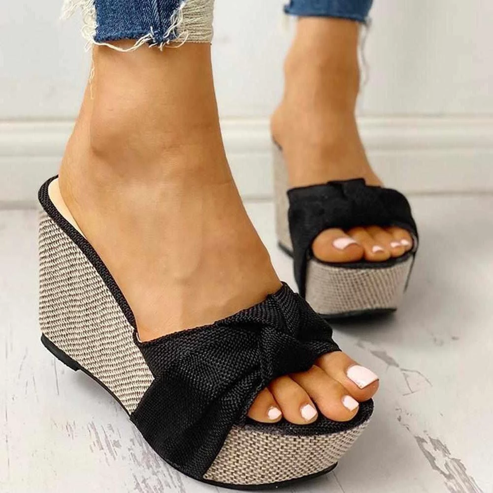 Emanuel Store Saint Morris Open Toe Knot Wedges Women's Apparels 5 Emanuel Store Saint Morris Open Toe Knot Wedges Women's Apparels