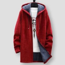 Xiaojin999 Store North Royal Long Fleece Hooded Jacket