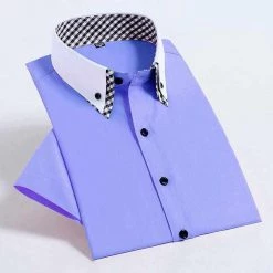 YaoMan E-Commerce Co.,Ltd. Store Sky Madrid Plaid Collar Short Sleeve Shirt 9 YaoMan E-Commerce Co.,Ltd. Store Sky Madrid Plaid Collar Short Sleeve Shirt