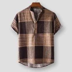 Kunzima Store Men's Apparels North Royal Linen Plaid Shirt 6 Kunzima Store Men's Apparels North Royal Linen Plaid Shirt
