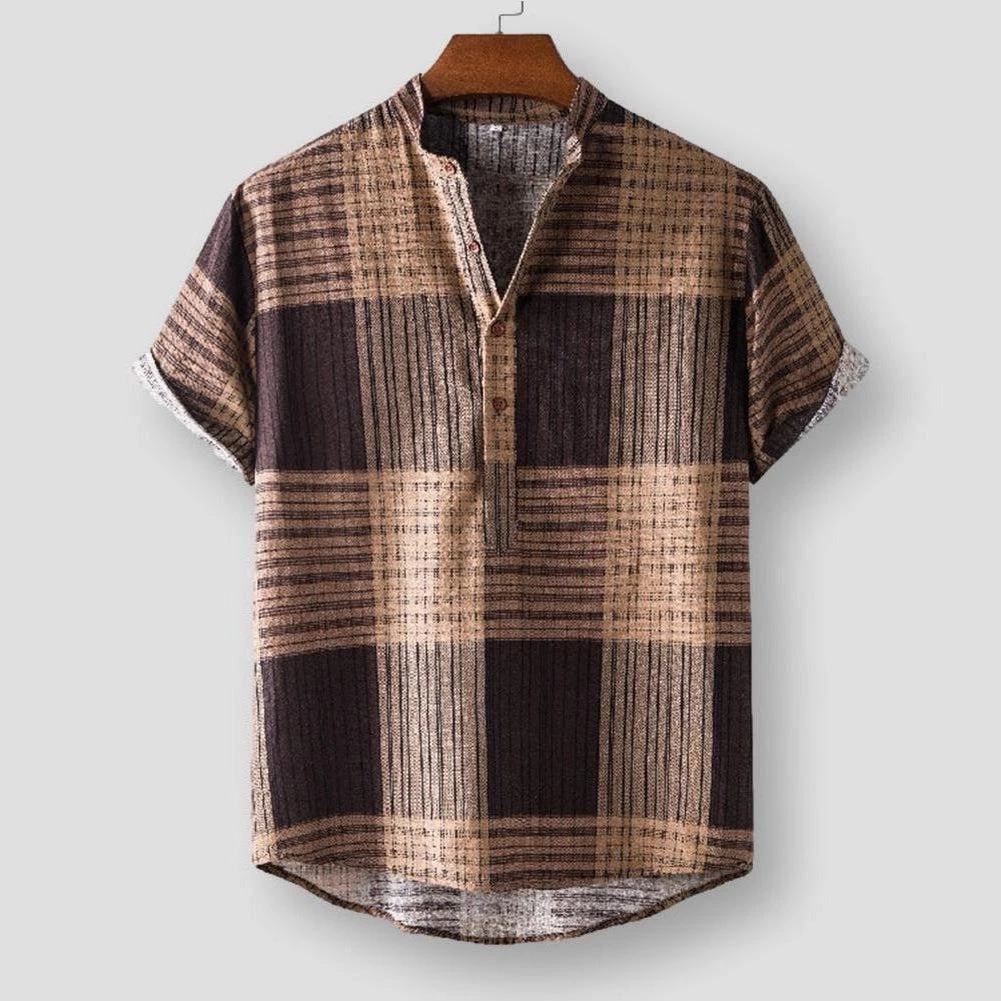 Kunzima Store Men's Apparels North Royal Linen Plaid Shirt 4 Kunzima Store Men's Apparels North Royal Linen Plaid Shirt