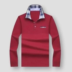 Calm Menswear Store Sky Madrid Slim Plaid Polo Shirt