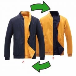 HIEXHSE Men's Store North Royal Reversible Zipper Jacket Men's Apparels