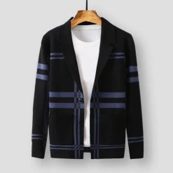 DYXUE Official Store North Royal Plaid Wool Cardigan