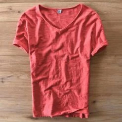 Cotton Linen Store Men's Apparels Sky Madrid V-Neck T-Shirt