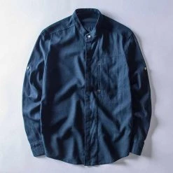 June30 Store Men's Apparels Sky Madrid Aruba Linen Long-Sleeve Shirt