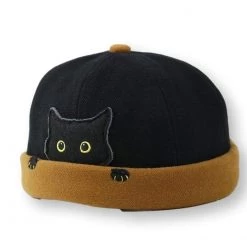 Walk Into Trendy Store Sky Madrid Knitted Cat Melon Hat Men's Apparels
