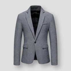 Mapleking Store North Royal Slim Herringbone Blazer
