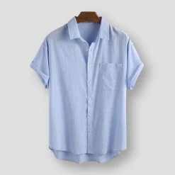 PARKLEES Official Store Men's Apparels Sky Madrid Crefeld Cotton Shirt