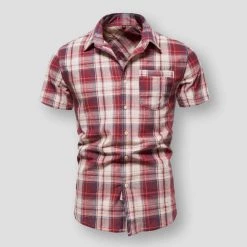 AIOPESON Official Store Men's Apparels North Royal Bouillon Plaid Shirt