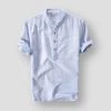 Cotton Linen Store Sky Madrid Pireas Linen Shirt Men's Apparels