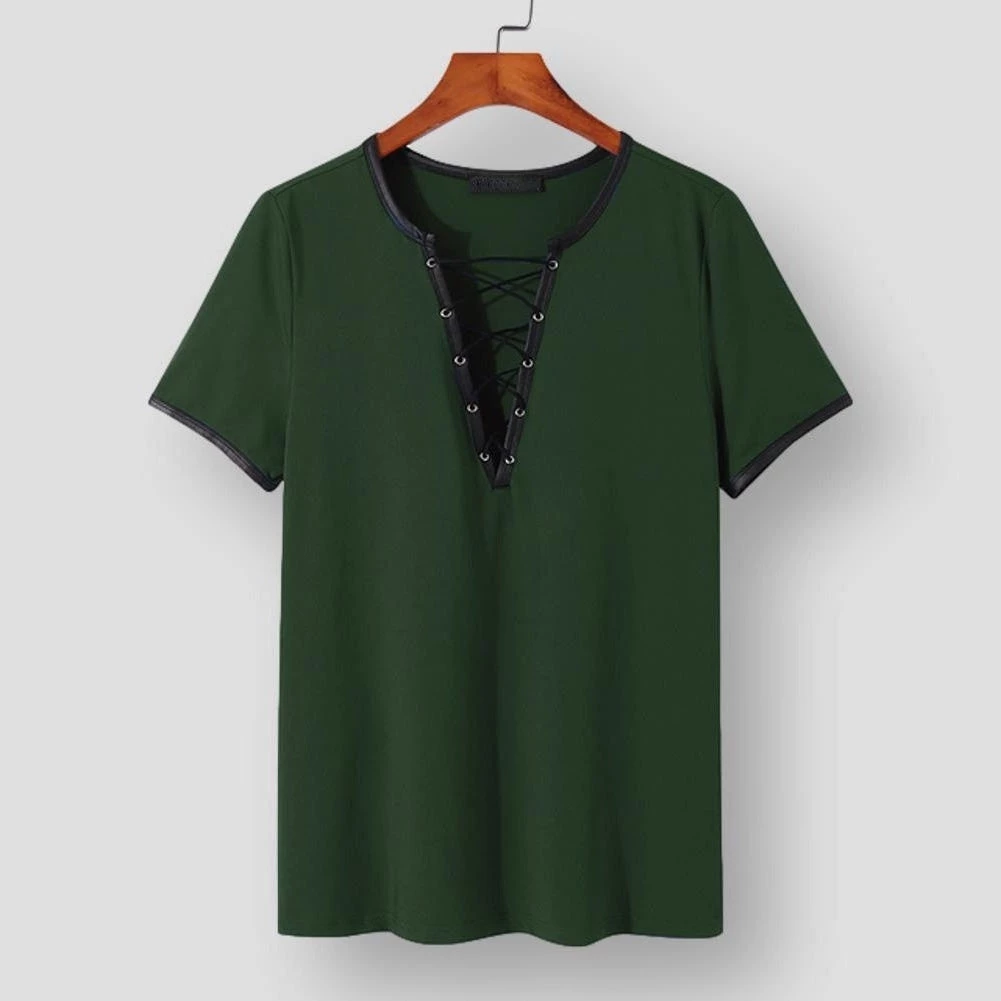 Micomico Store Men's Apparels Sky Madrid Nivelles Lace-Up Shirt 4 Micomico Store Men's Apparels Sky Madrid Nivelles Lace-Up Shirt