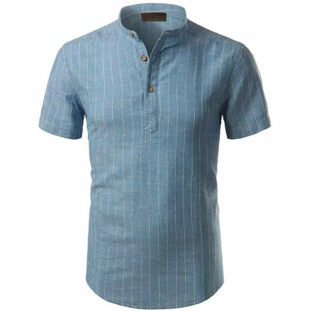 Mens Wardrobe Store Men's Apparels Sky Madrid Linen Striped Short Sleeve Shirt 3 Mens Wardrobe Store Men's Apparels Sky Madrid Linen Striped Short Sleeve Shirt