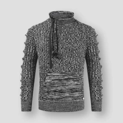 Blomup Apparels Store Men's Apparels Sky Madrid Textured Mock Pullover