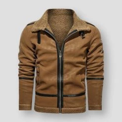 Mountainskin Official Store Men's Apparels North Royal Leather Windbreaker Jacket