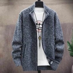 Zongke-4 Store Retro Zipper Cardigan Men's Apparels 12 Zongke-4 Store Retro Zipper Cardigan Men's Apparels