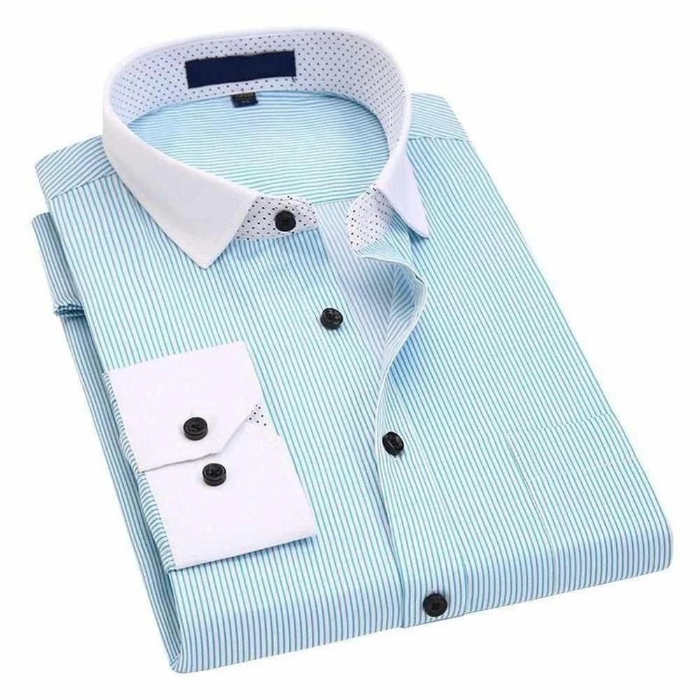Yesperfect Online Store Men's Apparels Sky Madrid Executive Striped Button-Up Shirt 3 Yesperfect Online Store Men's Apparels Sky Madrid Executive Striped Button-Up Shirt
