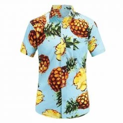 Dioufond Official Store Men's Apparels North Royal Pineapple Playa Camp Shirt