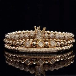 ATTYIRENA Official Store Crown Beaded Bracelet Men's Apparels