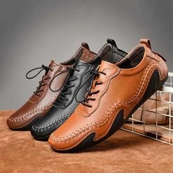 Vancat Official Store Genuine Leather Driving Shoes