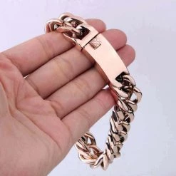 JXLEPE Store Stainless Steel Rose Gold Chain Bracelet Men's Apparels