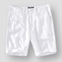 M Cotton Linen Store Sky Madrid Bielefeld Linen Shorts