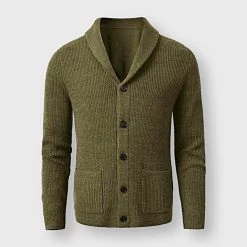 Cashmere Sweater Store Sky Madrid V-Neck Knitted Cardigan Men's Apparels