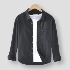 Pinecypress Official Store Sky Madrid Craco Linen Shirt Men's Apparels