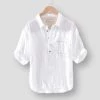 Duolf040 Store Saint Morris Lugano Linen Shirt Men's Apparels