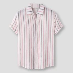Bag's Generation Store North Royal Striped Cotton Shirt Men's Apparels