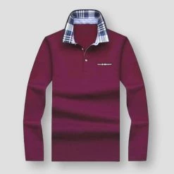 Calm Menswear Store Sky Madrid Slim Plaid Polo Shirt