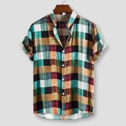 Moringcute Store Men's Apparels Saint Morris Badajoz Plaid Shirt