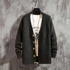 ZITY Menstyle Store Sky Madrid Knitted Wool Cardigan Men's Apparels