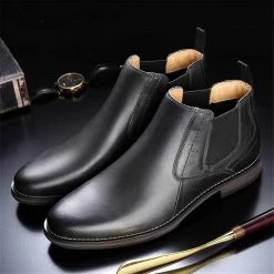 LAH Fashion Store Men's Apparels Saint Morris Leather Chelsea Boot 11 LAH Fashion Store Men's Apparels Saint Morris Leather Chelsea Boot
