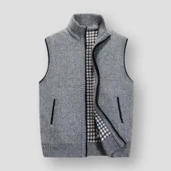 JayRuoYi Clothes Store Sky Madrid Knitted Pocket Vest