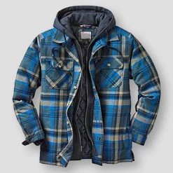 Menore For Dropshipping Store Sky Madrid Hooded Plaid Jacket Men's Apparels