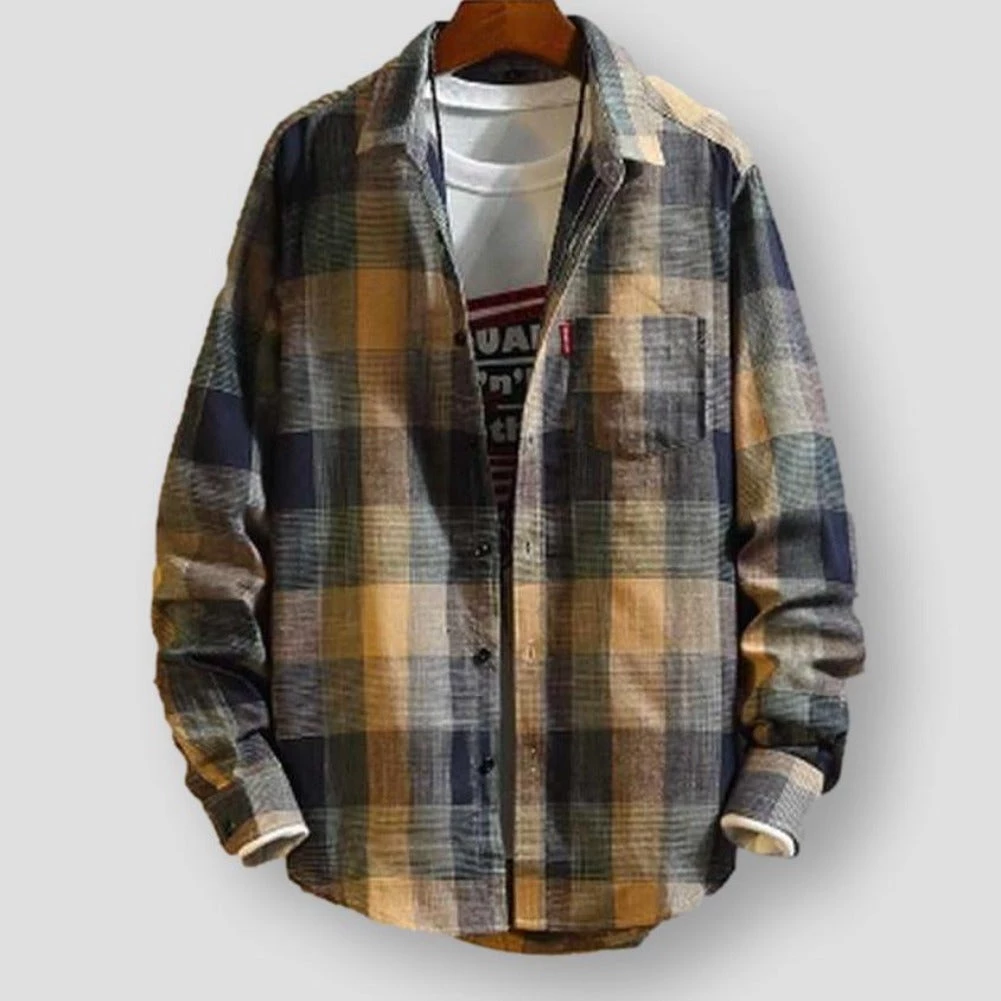 RUIHUO-Three Store North Royal Avant-Garde Plaid Shirt 4 RUIHUO-Three Store North Royal Avant-Garde Plaid Shirt