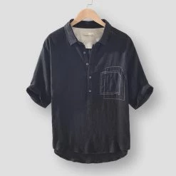 Duolf040 Store Saint Morris Lugano Linen Shirt Men's Apparels